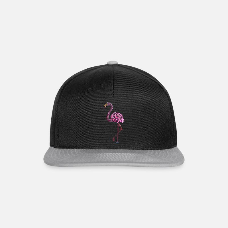 flamingo pink watercolor drops - Snapback Cap - black/grey