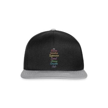 Im Divine Intuitive Expressive Loved Strong - Snapback Cap - black/grey - Front