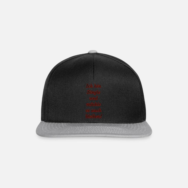 Ich bin Single und möchte es auch bleiben - Snapback Cap - Schwarz/Grau