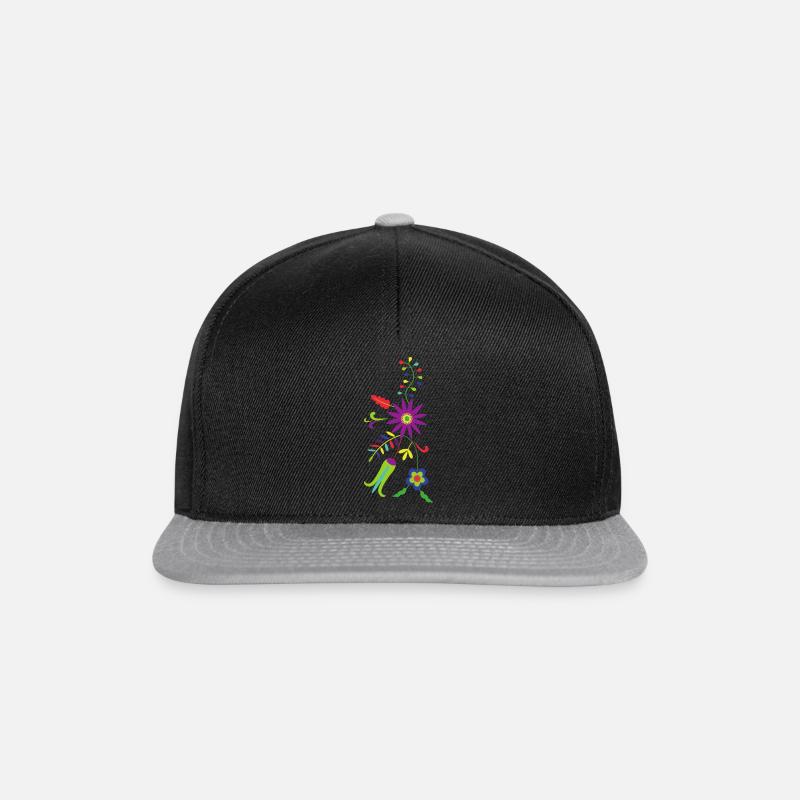 Blumen design - Snapback Cap - Schwarz/Grau
