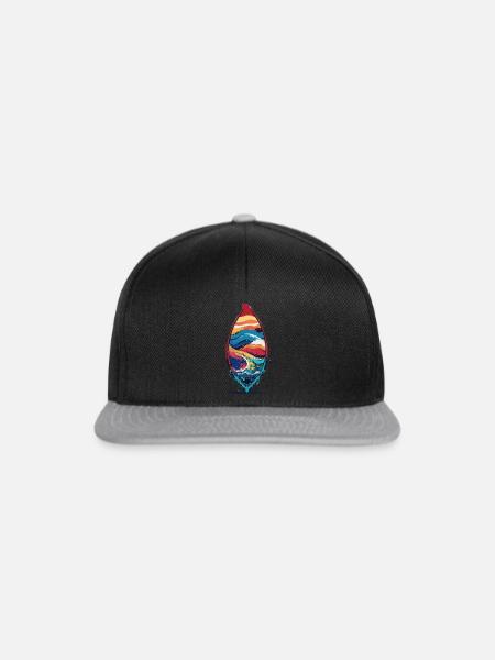 farbenfrohes Sommermotiv - Snapback Cap - Schwarz/Grau