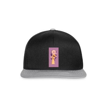 Poing féministe avec fleur violette. - Casquette snapback - noir/gris - Devant