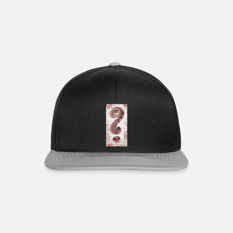 Fragezeichen Schlange braun schmal - Snapback Cap - Schwarz/Grau