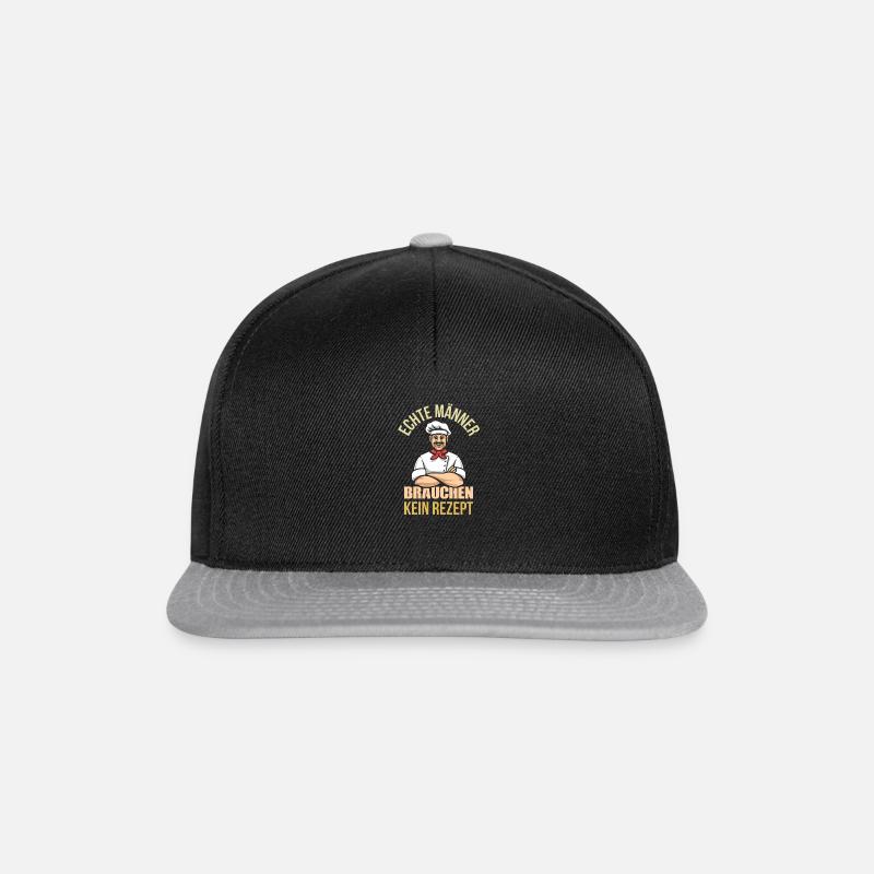 Echte Männer brauchen kein Rezept - Snapback Cap - Schwarz/Grau