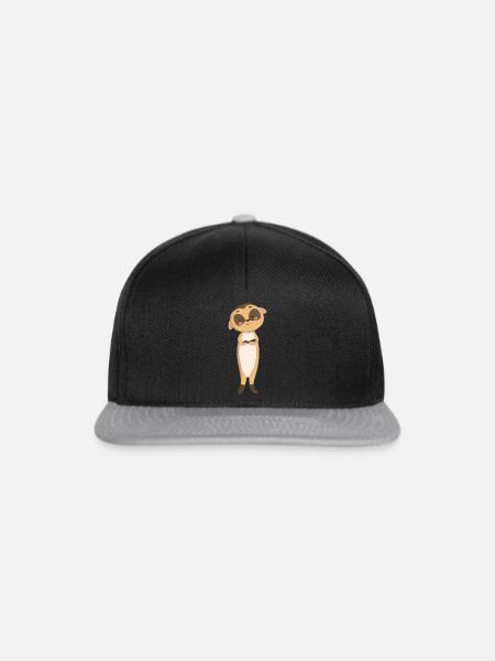 Surikate Erdmännchen - Snapback Cap - Schwarz/Grau