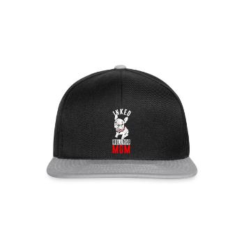 Bulldog Mama Tätowiert Old English Bulldog Mom Tat - Snapback Cap - Schwarz/Grau - Vorne