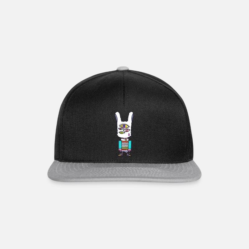 Augen Hase - Snapback Cap - Schwarz/Grau