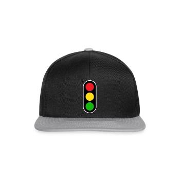 Ampel Führerschein Fahrschule - Snapback Cap - Schwarz/Grau - Vorne
