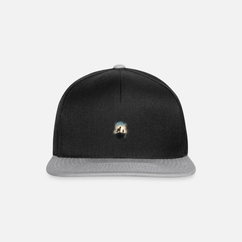 Episch Husky Hund Kind Freundschaft - Snapback Cap - Schwarz/Grau