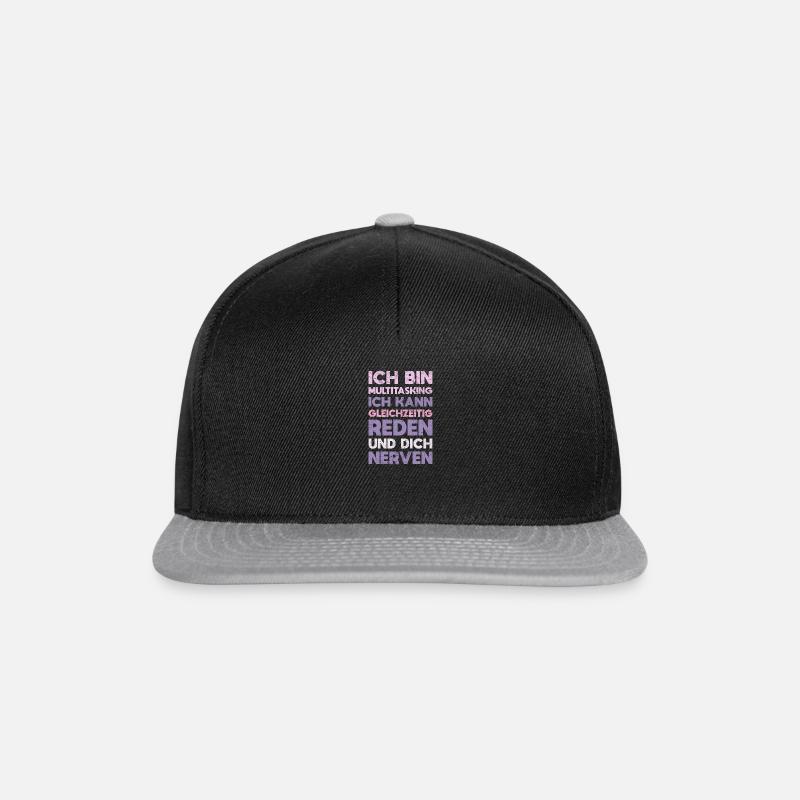Ich Bin Multitasking – Ich Kann Gleichzeitig... - Snapback Cap - Schwarz/Grau