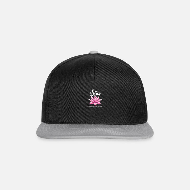 Lotus Blüte Blume Namaste - Snapback Cap - Schwarz/Grau