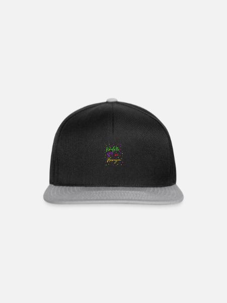 Karneval Fasching Konfetti im Herzen - Snapback Cap - Schwarz/Grau
