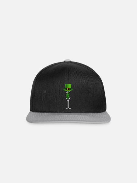 Kleeblatt Sektglas - Snapback Cap - Schwarz/Grau
