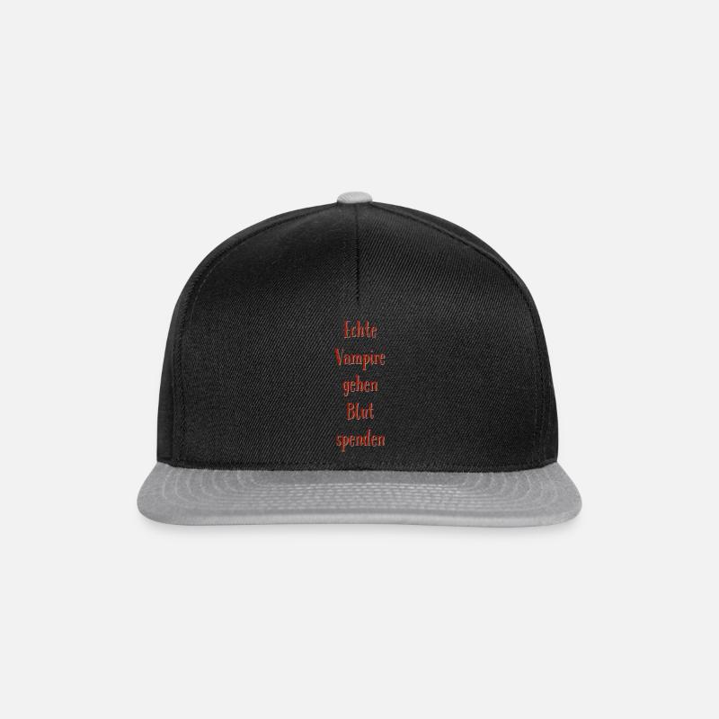 Echte Vampire gehen Blut spenden - Snapback Cap - Schwarz/Grau