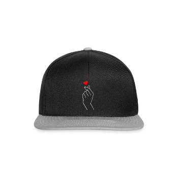 K-Pop Fingerheart - Snapback Cap - Schwarz/Grau - Vorne
