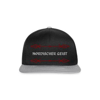 Nordischer Geist - Snapback Cap - Schwarz/Grau - Vorne