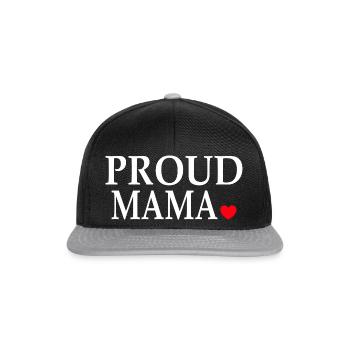 Idée cadeau Proud Mom pour la fête des mères - Casquette snapback - noir/gris - Devant