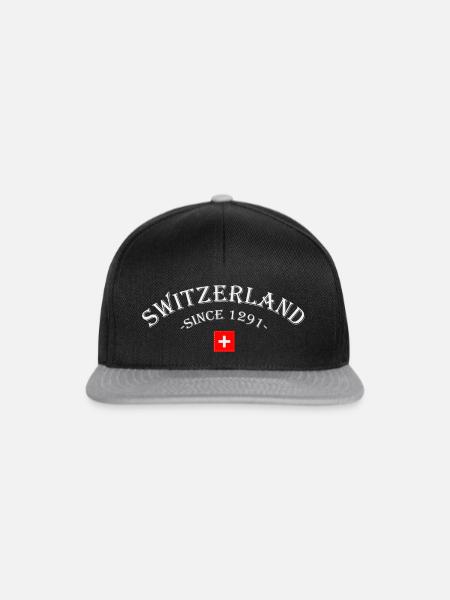 Schweiz - Snapback Cap - Schwarz/Grau