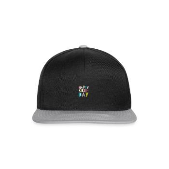 Geburtstag - Snapback Cap - Schwarz/Grau - Vorne