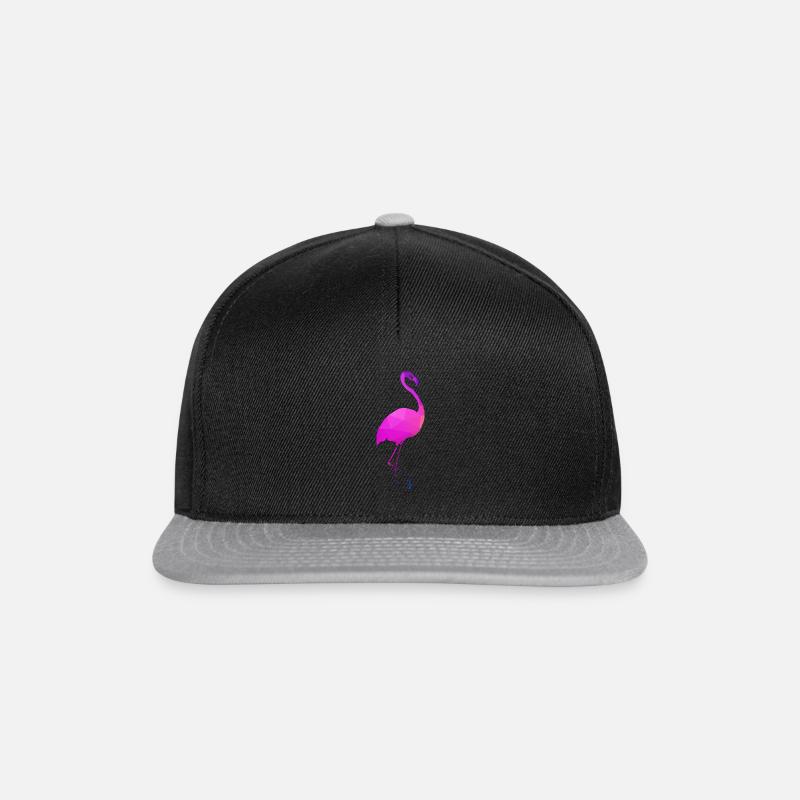 Polygon Flamingo Gift Idea - Snapback Cap - black/grey