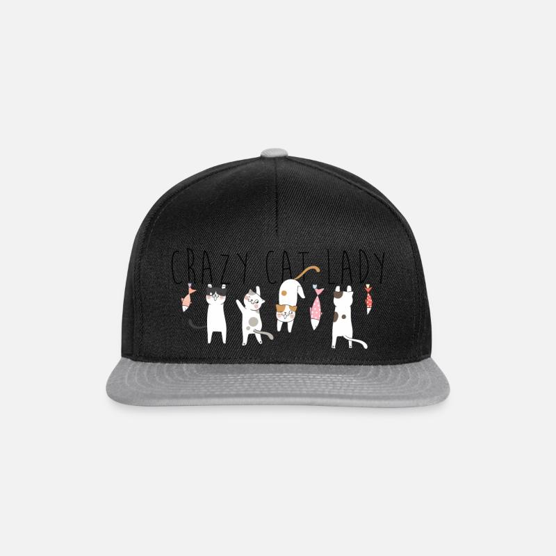 CRAZY CAT LADY - Snapback Cap - Schwarz/Grau