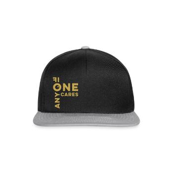 IF ANYONE CARES Fontlogo - Snapback Cap - Schwarz/Grau - Vorne