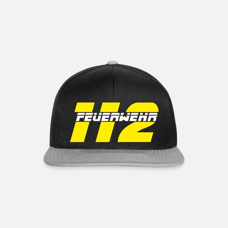 Feuerwehr Notruf 112 - Snapback Cap - Schwarz/Grau