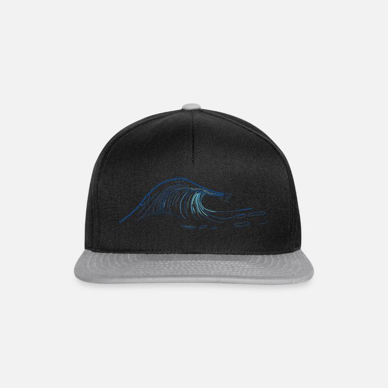 Welle gezeichnet - Snapback Cap - Schwarz/Grau