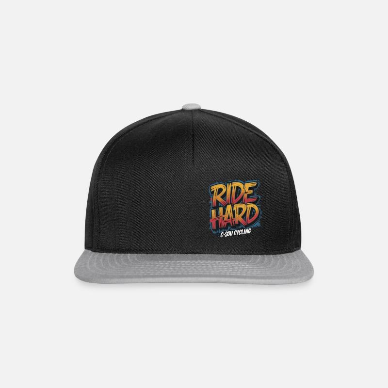C-SOU Cyclisme - « Roulez fort » - Casquette snapback - noir/gris