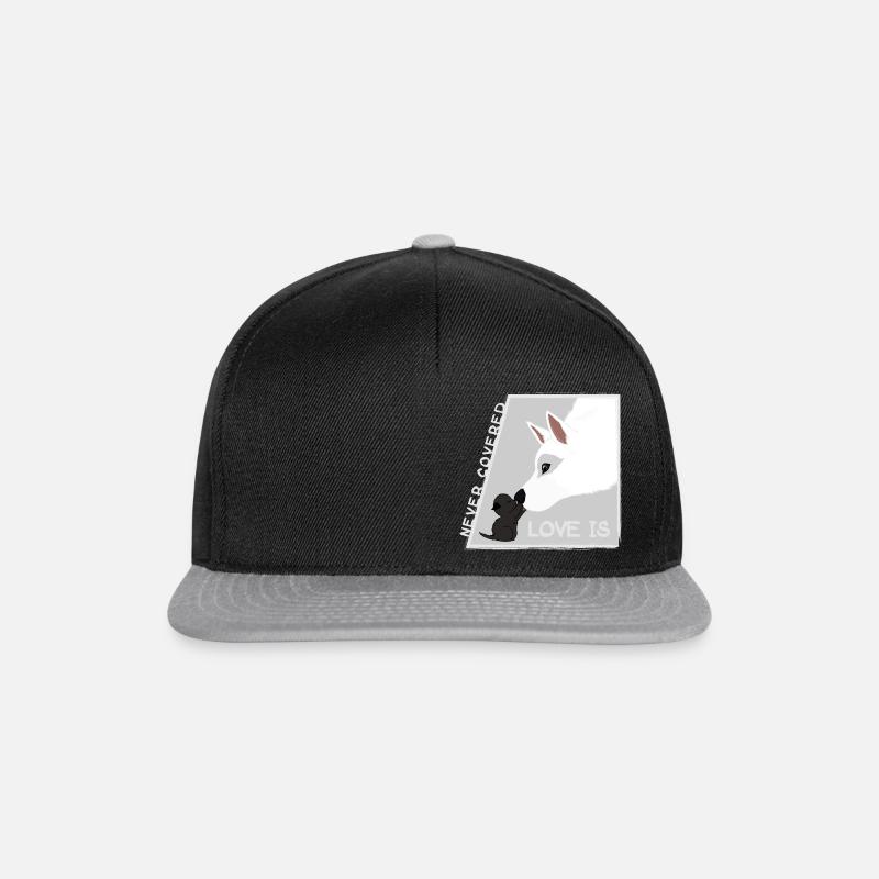 Liebe ist... Hund und Katze - Snapback Cap - Schwarz/Grau