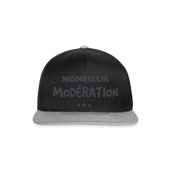monsieur modération - Casquette snapback - noir/gris - Devant