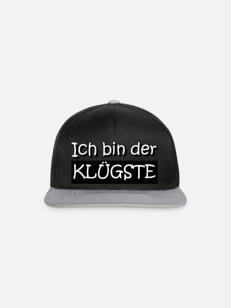Ich bin der KLÜGSTE - Snapback Cap - Schwarz/Grau