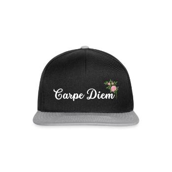 Idée cadeau femme citation Carpe diem - Casquette snapback - noir/gris - Devant