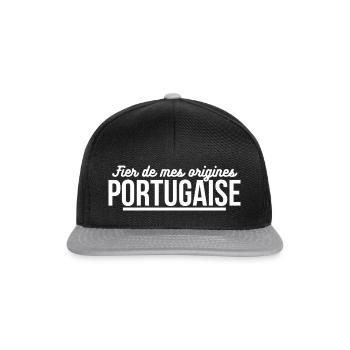 Fier de mes origines Portugaise - Casquette snapback - noir/gris - Devant