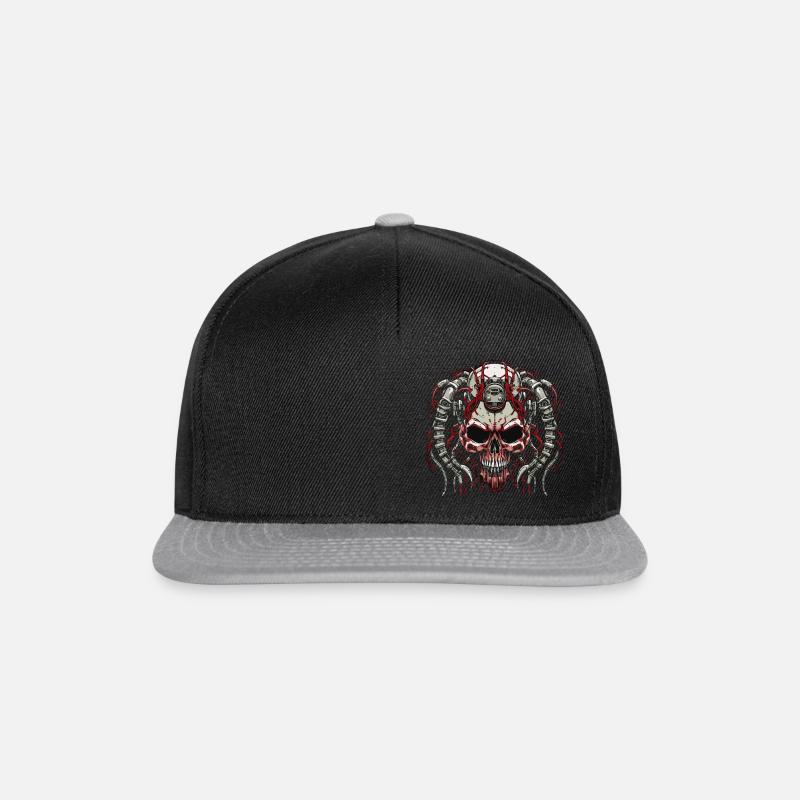 Farbe des Schädels - Snapback Cap - Schwarz/Grau