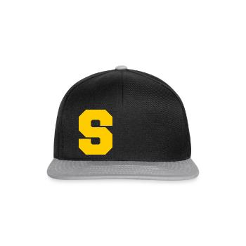 Letter S yellow name first name gift idea - Snapback Cap - black/grey - Front