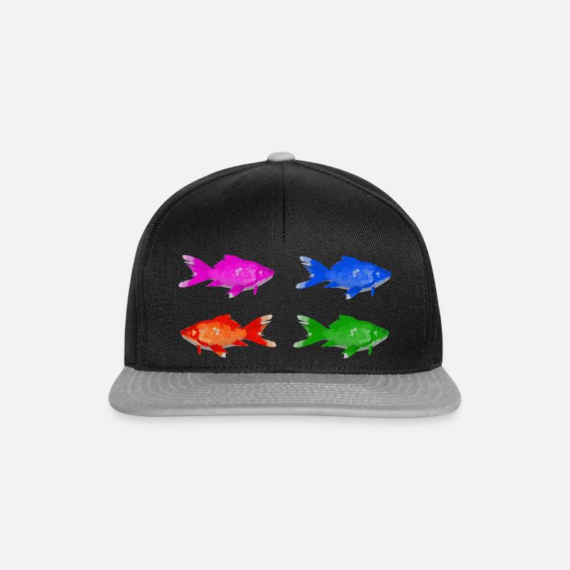 Fisch - Snapback Cap - Schwarz/Grau