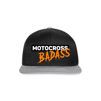 Motocross orange logo - Snapback Cap - black/grey - Front