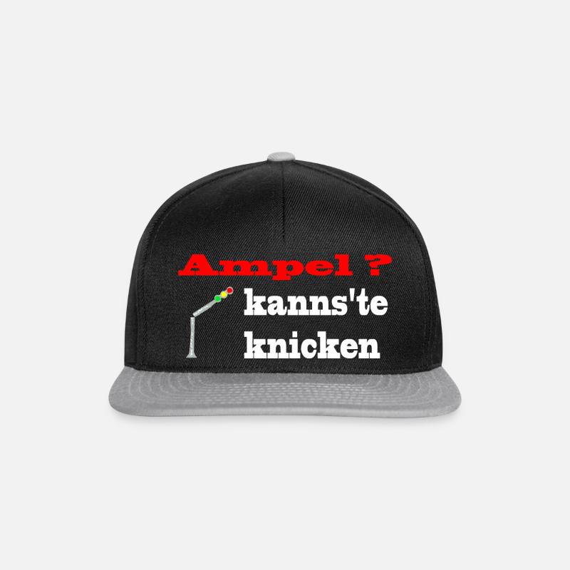Ampel Kannste Knicken - Snapback Cap - Schwarz/Grau