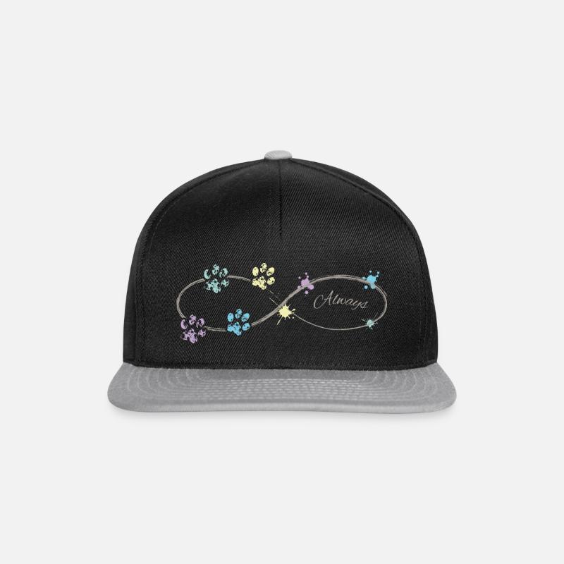 Tierliebe Hundepfoten - Snapback Cap - Schwarz/Grau