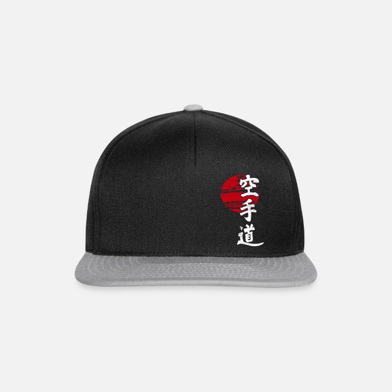 Karate Sonne Kampfkunst Japan Retro Kangi Idee - Snapback Cap - Schwarz/Grau
