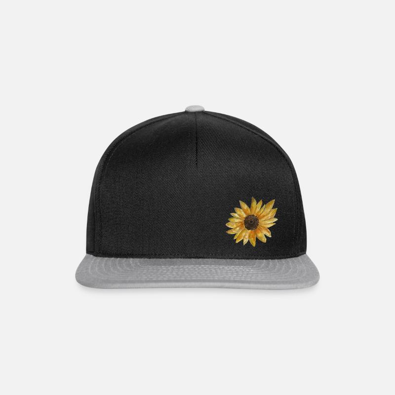 Sonnenblume - Snapback Cap - Schwarz/Grau
