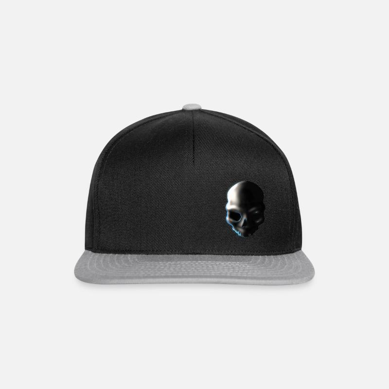 Crâne | Tête de mort - Casquette snapback - noir/gris