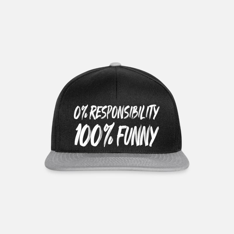 0% Responsibility 100% Funny - Snapback Cap - black/grey