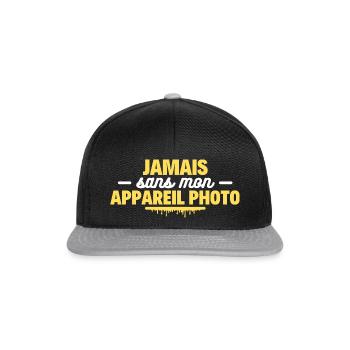 Jamais sans mon appareil photo - Casquette snapback - noir/gris - Devant