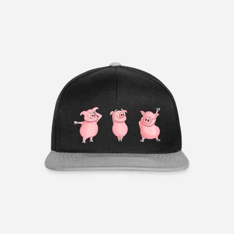 Ulkige Schweinchen - Snapback Cap - Schwarz/Grau