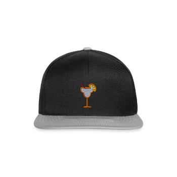 Cocktail orange embroidered - Snapback Cap - black/grey - Front