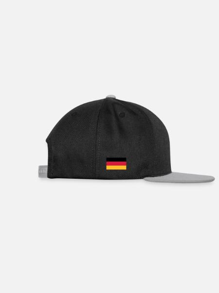 Deutschland Flagge - Snapback Cap - Schwarz/Grau