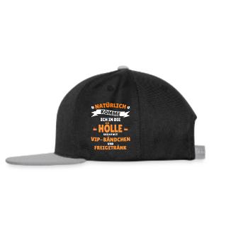 Natürlich komme ich in die hölle - Snapback Cap - Schwarz/Grau - Links