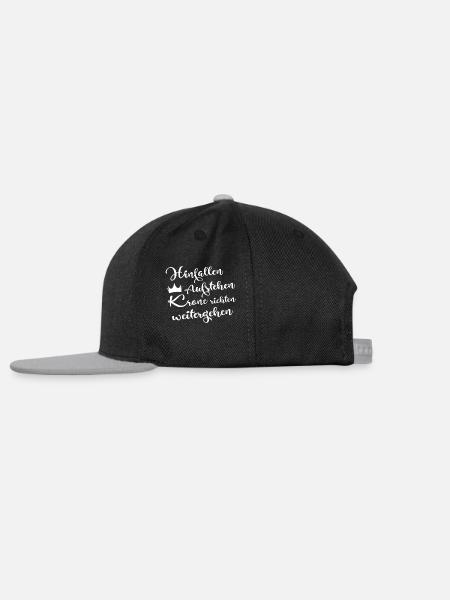 Hinfallen aufstehen krone richten weitergehen - Snapback Cap - Schwarz/Grau